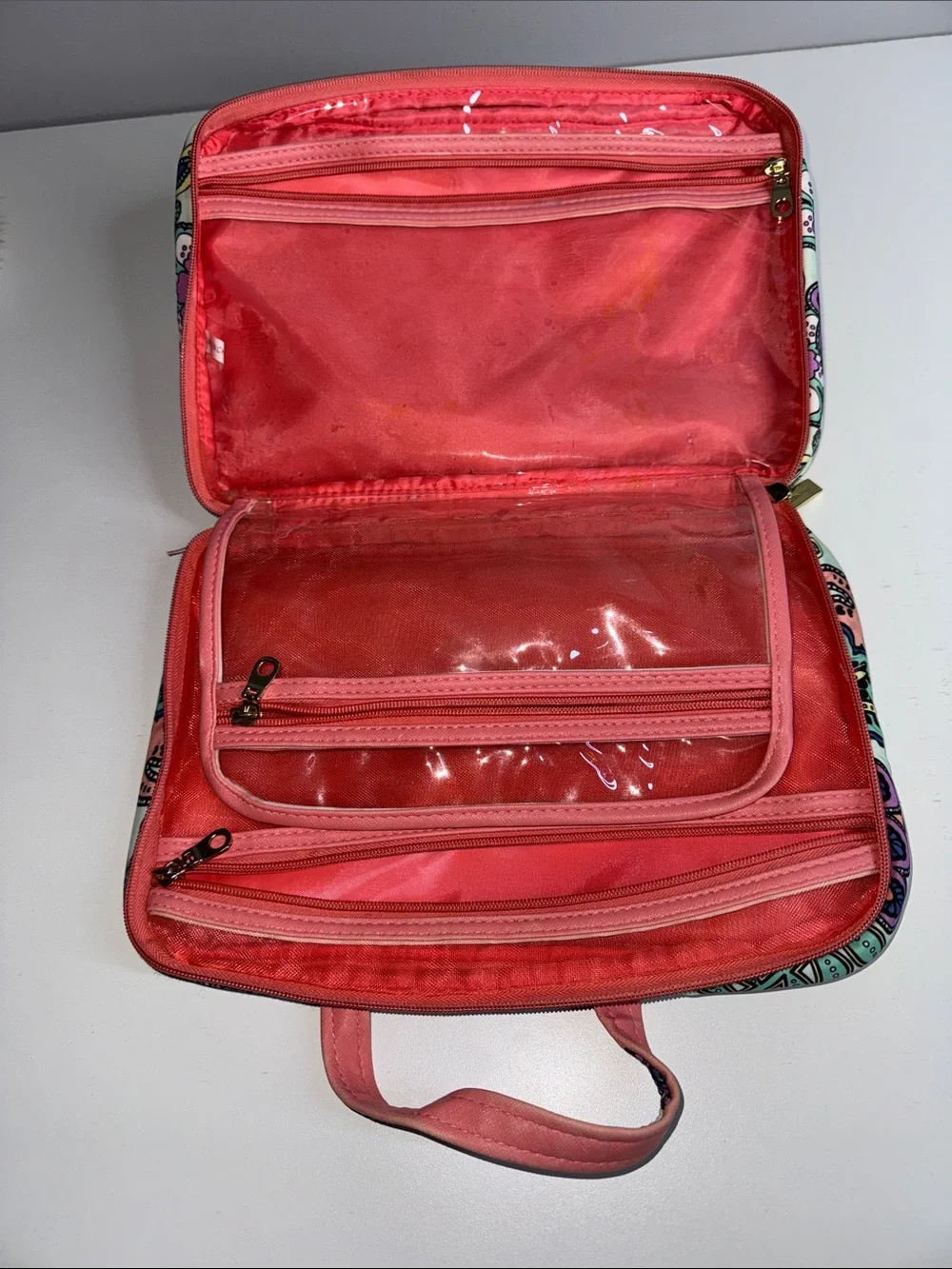 Trina Turk Paisley Floral Travel Makeup Cosmetic Organizer Bag Case